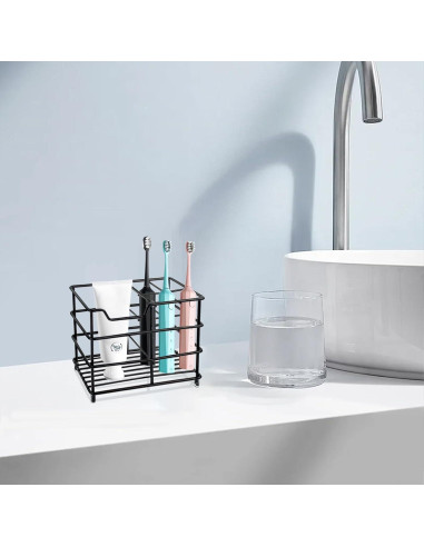 Soporte para Cepillos de Dientes YOLCAR Acero Inoxidable Negro