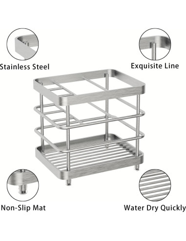 Soporte para Cepillos de Dientes WHALCHI Acero Inoxidable 5 Ranuras