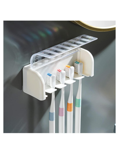 Soporte de cepillos de dientes HLGOLDLUO 5 ranuras blanco