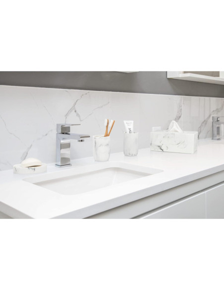 Soporte para Cepillos de Dientes Essentra Home Mármol Blanco Soporte para Cepillos de Dientes Essentra Home Mármol Blanco