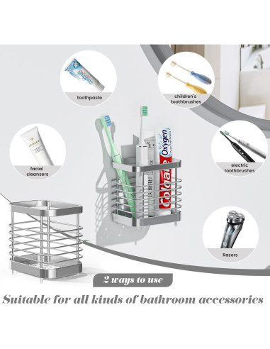Soporte para cepillos de dientes Sgokuno acero inoxidable 10.5 cm