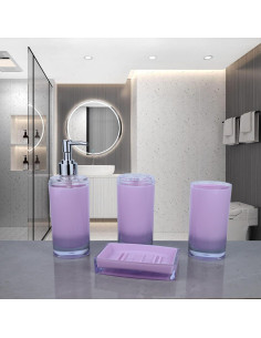 Juego de Accesorios de Baño ZOCOLOR 4 Piezas Acrílico Lavanda 2
