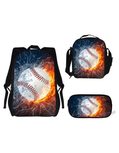 Mochila Escolar 3 en 1 para Niños con Bolsa de Almuerzo y Estuche