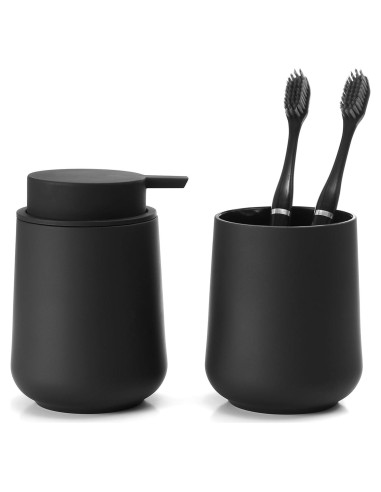 Juego de Accesorios de Baño Negro Mate 2 Piezas YAUKPH