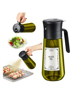 Dispensador de Aceite de Oliva 550ml Hoforife Negro 2 en 1