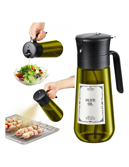 Dispensador de Aceite de Oliva 550ml Hoforife Negro 2 en 1 Dispensador de Aceite de Oliva 550ml Hoforife Negro 2 en 1