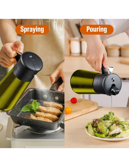 Dispensador de Aceite de Oliva 550ml Hoforife Negro 2 en 1 Dispensador de Aceite de Oliva 550ml Hoforife Negro 2 en 1