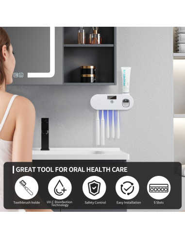 Soporte para Cepillos de Dientes OVAS HOO Blanco 5 Espacios