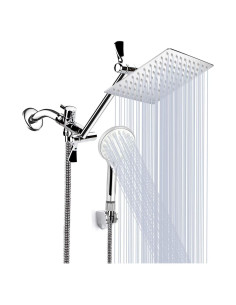 Cabezal de Ducha de Lluvia 8" Tudoccy con Ducha de Mano 9 Modos
