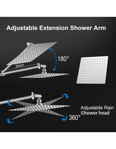 Cabezal de Ducha de Lluvia Jafeton 10" Acero Inoxidable 6 Modos Cabezal de Ducha de Lluvia Jafeton 10" Acero Inoxidable 6 Modos