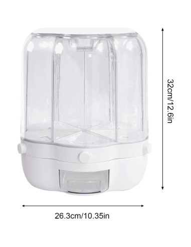 Dispensador de Granos de Arroz Grande 6 Compartimentos 12.5kg