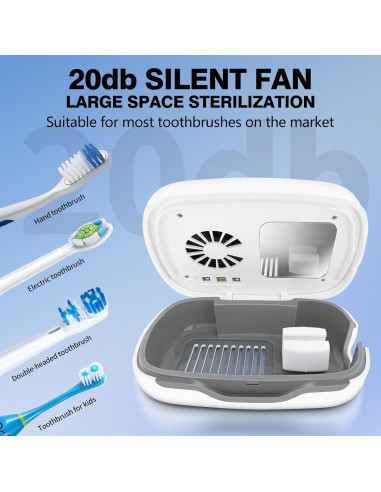 Funda desinfectante para cepillos de dientes ECTEST con soporte