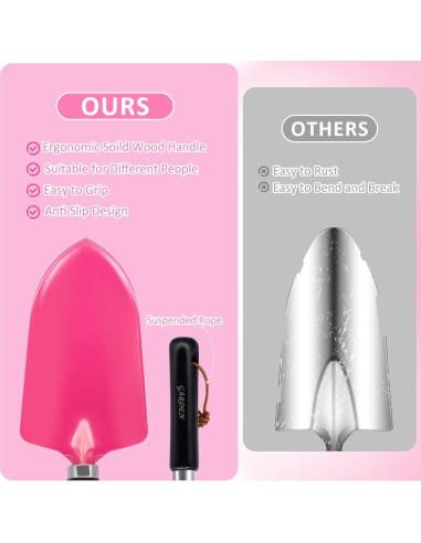 Juego de Herramientas de Jardinería MonBel 9 Piezas Rosa