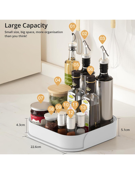 Organizador Giratorio Semlos 22.86 cm para Especias Cocina Organizador Giratorio Semlos 22.86 cm para Especias Cocina