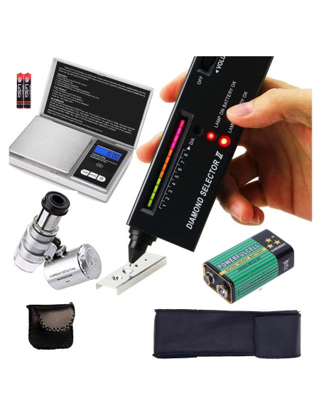 Bolígrafo Probador de Diamantes Szxhf + Lupa LED 60X Bolígrafo Probador de Diamantes Szxhf + Lupa LED 60X
