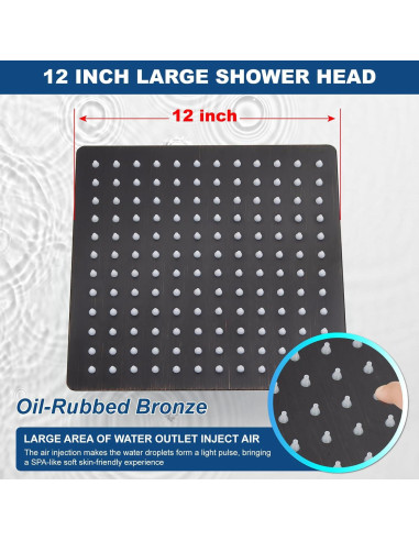 Cabezal de Ducha Cuadrado 12" Acero Inoxidable Midanya