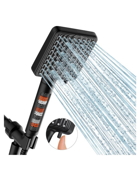 Cabezal de Ducha Filtrado MakeFit Negro Mate 6 Modos 149.86 cm Cabezal de Ducha Filtrado MakeFit Negro Mate 6 Modos 149.86 cm