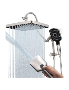 Ducha V-Frankness 33 cm con Cabezal Manual y Manguera 165 cm