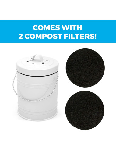 Bin de Compostaje 3L Cooler Kitchen Blanco Sin Olores
