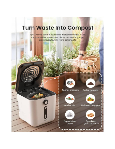 iDOO Compostador Eléctrico de Cocina 3L Sin Olores Blanco iDOO Compostador Eléctrico de Cocina 3L Sin Olores Blanco