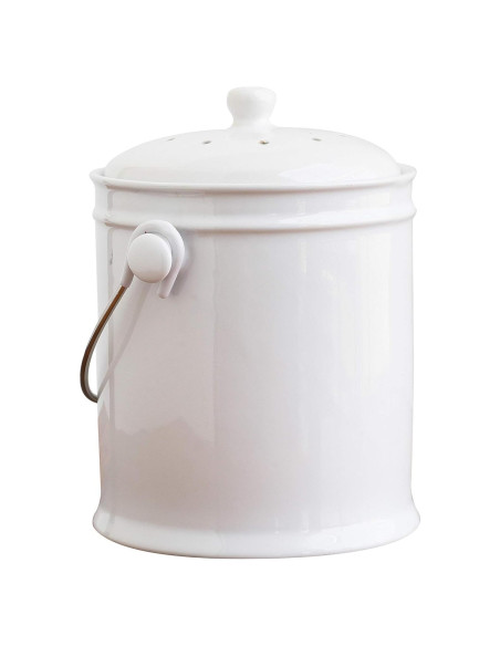 Bin de Compostaje Cerámica Natural Home 3,79L con Filtro Bin de Compostaje Cerámica Natural Home 3,79L con Filtro