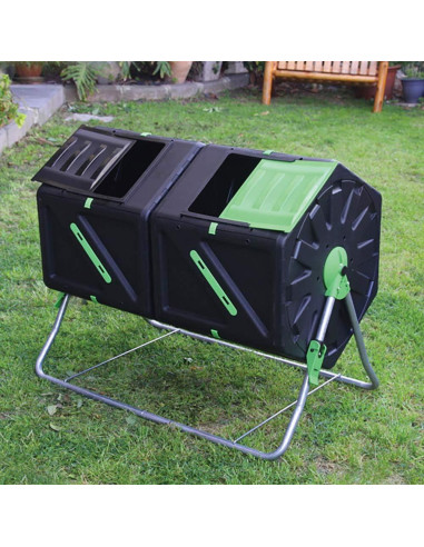 Tumbador de Compostaje Doble Cámara Miracle-Gro 105L