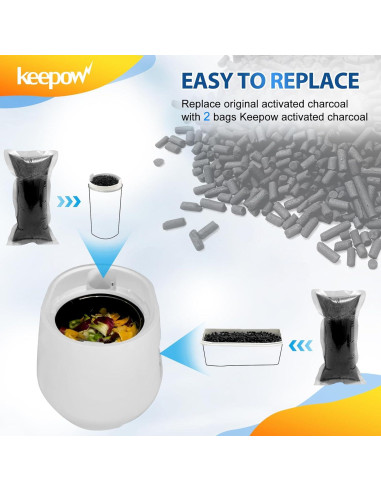 Recargas de Carbón Activado KEEPOW para Compostador Lomi - 4 Pcs