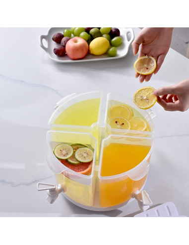 Dispensador de Bebidas PRTECY 5.5L 4 Compartimentos Blanco