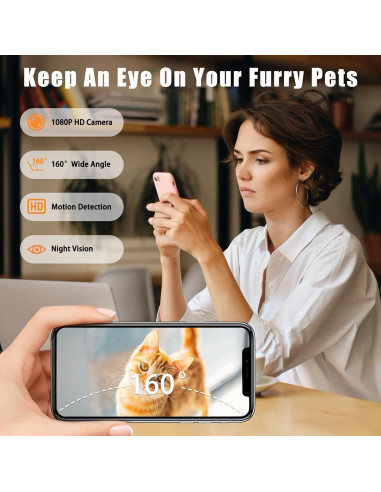 Comedero Automático Podazz F18C HD 1080P para Gatos y Perros