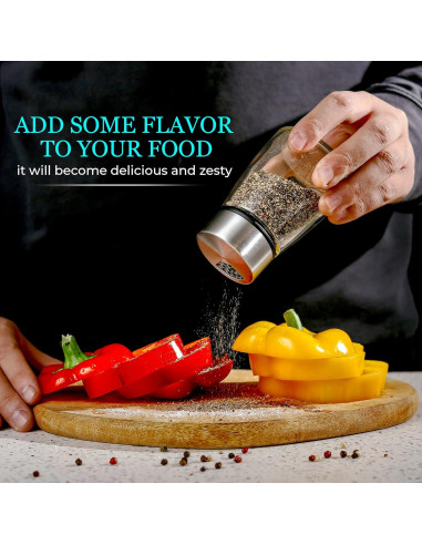 Juego de Salero y Pimentero Kitchen-GO Acero Inoxidable 118ml