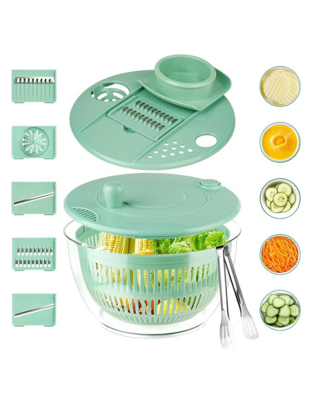 Ensaladera Multifuncional YUANYE 5.3L con Colador y Cuchillas Ensaladera Multifuncional YUANYE 5.3L con Colador y Cuchillas