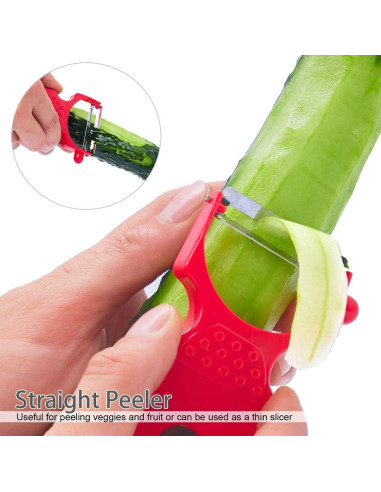 Juego de Peladores Multifuncionales LHS - 3 Piezas Acero Inoxidable
