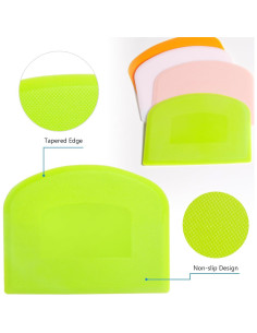 Cortador de Masa CEWIFO 5 Pcs Raspadores de Plástico PE 2