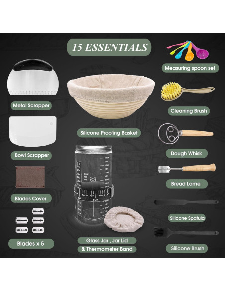 Kit de Horneado Starter Heaven 15 Piezas para Pan Kit de Horneado Starter Heaven 15 Piezas para Pan