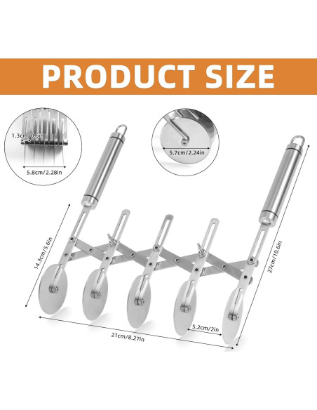 Cortador de Pastelería Profesional Gosknor 5 Ruedas Acero Inoxidable Cortador de Pastelería Profesional Gosknor 5 Ruedas Acero Inoxidable