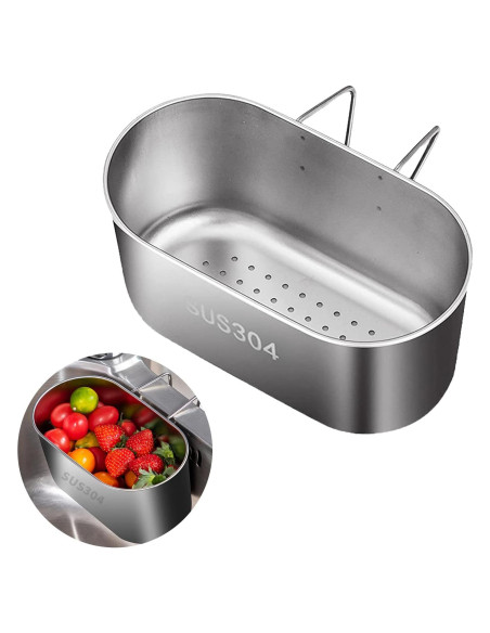 Canasta de Drenaje de Fregadero Dupiulk Acero Inoxidable 17.8x10.2 cm Canasta de Drenaje de Fregadero Dupiulk Acero Inoxidable 17.8x10.2 cm