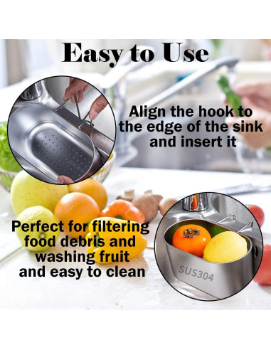 Canasta de Drenaje de Fregadero Dupiulk Acero Inoxidable 17.8x10.2 cm