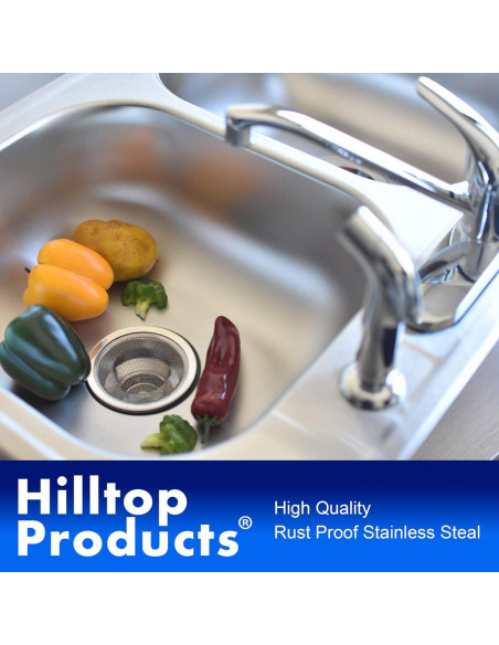Filtro de Desagüe de Cocina Hilltop 2 Piezas Acero Inoxidable Filtro de Desagüe de Cocina Hilltop 2 Piezas Acero Inoxidable