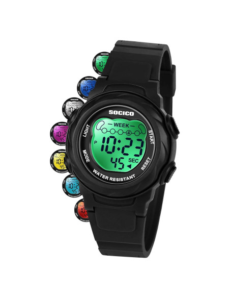 Reloj Digital Impermeable SOCICO para Niños 5ATM con Luces Reloj Digital Impermeable SOCICO para Niños 5ATM con Luces