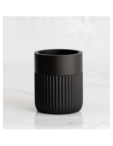 Conjunto de Accesorios de Baño Negro Mate 4 Piezas