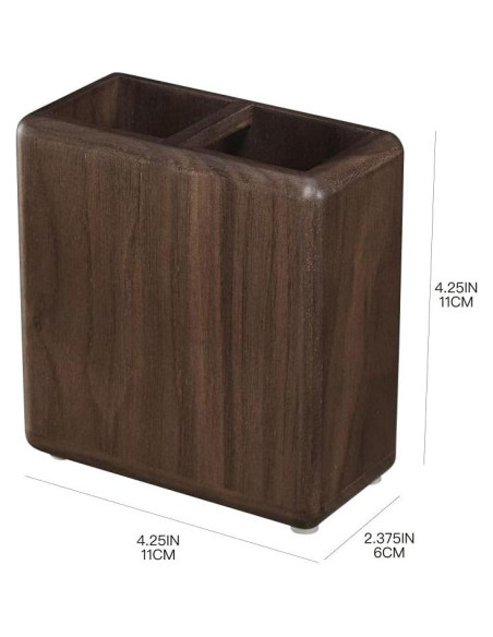 Juego de Accesorios de Baño MIHIRO 4 Piezas Madera Nogal Juego de Accesorios de Baño MIHIRO 4 Piezas Madera Nogal