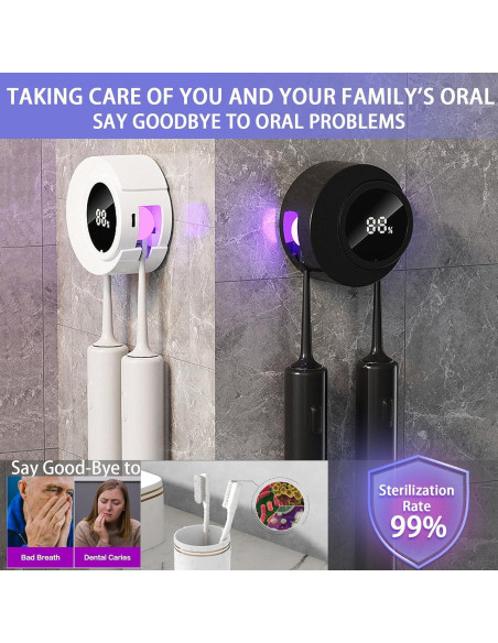 Soporte Inteligente para Cepillos de Dientes Wekity Blanco Soporte Inteligente para Cepillos de Dientes Wekity Blanco