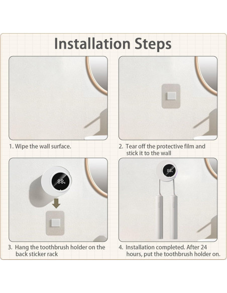 Soporte Inteligente para Cepillos de Dientes Wekity Blanco Soporte Inteligente para Cepillos de Dientes Wekity Blanco