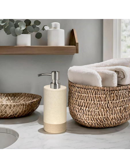 Juego de Accesorios de Baño Cerámica CAA'S Beige 4 Piezas Juego de Accesorios de Baño Cerámica CAA'S Beige 4 Piezas
