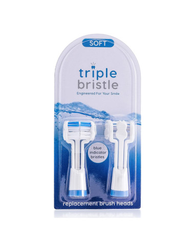 Cabezal de Cepillo Triple Bristle Azul - Paquete de 2