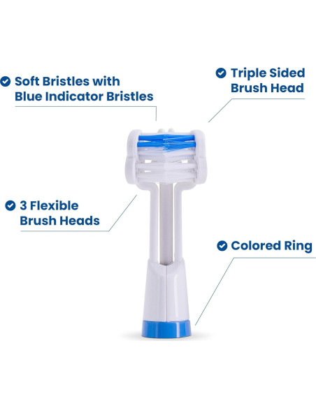 Cabezal de Cepillo Triple Bristle Azul - Paquete de 2 Cabezal de Cepillo Triple Bristle Azul - Paquete de 2
