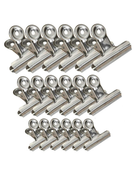Pinzas para bolsas Jxystore, acero inoxidable, 18 piezas Pinzas para bolsas Jxystore, acero inoxidable, 18 piezas