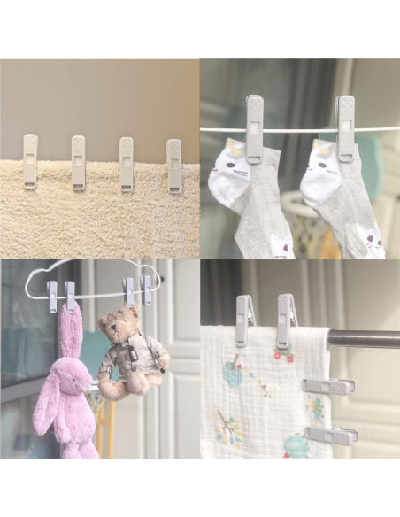 Pinzas de Ropa MEOVVZOO 16 Piezas Antideslizantes Gris Pinzas de Ropa MEOVVZOO 16 Piezas Antideslizantes Gris