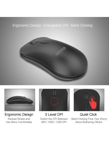 Teclado y Ratón Inalámbricos Arteck HW086/MW162 Ergonómico