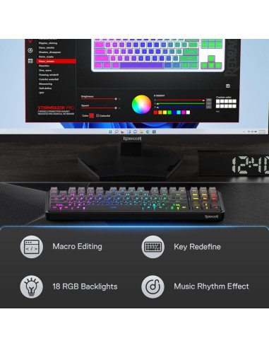 Teclado Mecánico TKL Inalámbrico Redragon K707 PRO GB RGB